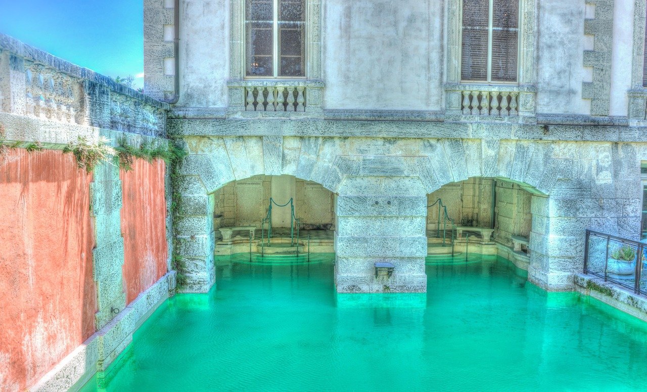 vizcaya, pool, nature, miami, florida, old, travel, view, historic, famous, architecture, tourism, sky, scenic, scenery, sightseeing, history
